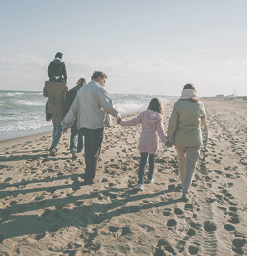 Family on the beach